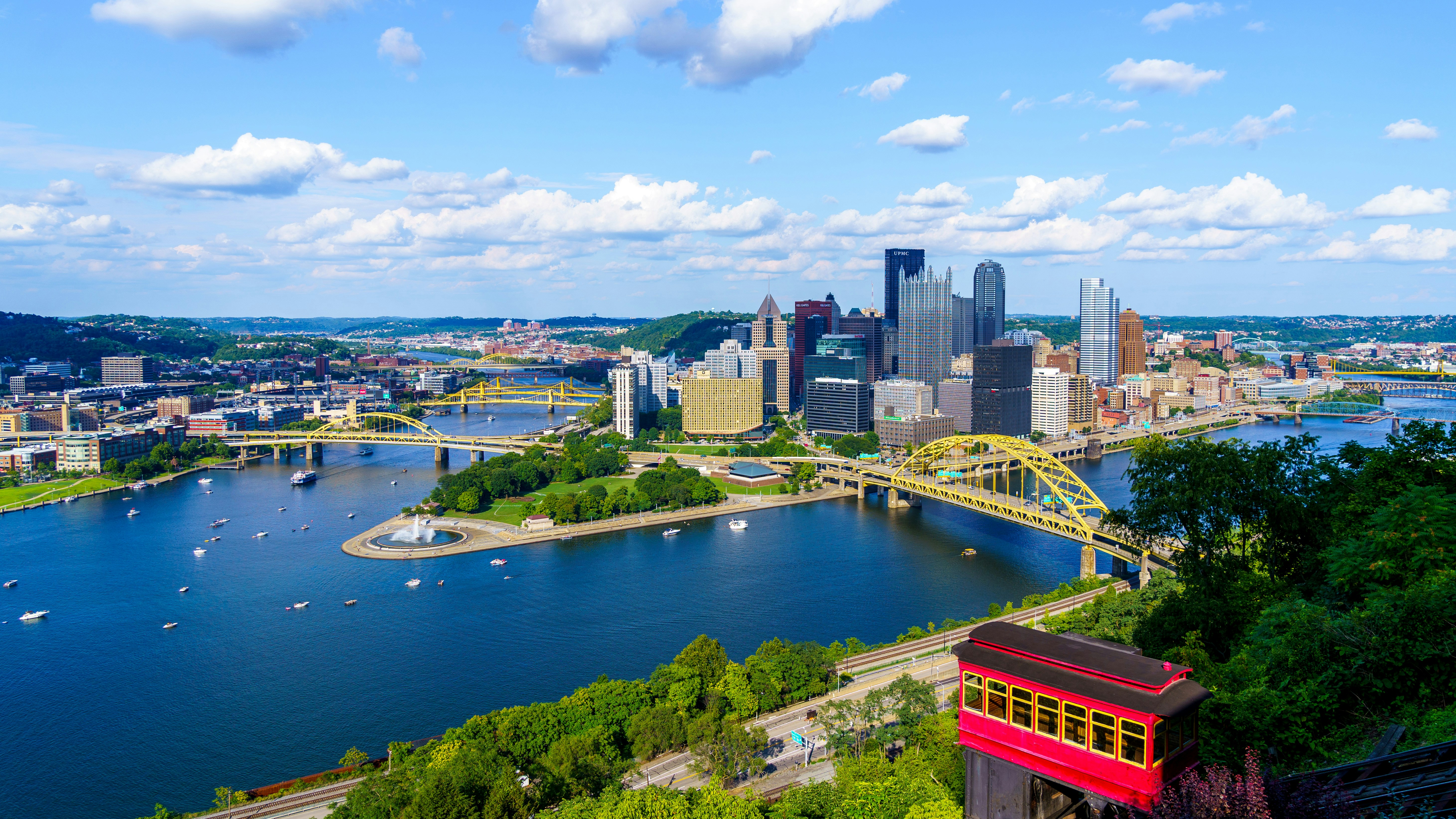 Pittsburgh skyline and rivers from Mount Washington