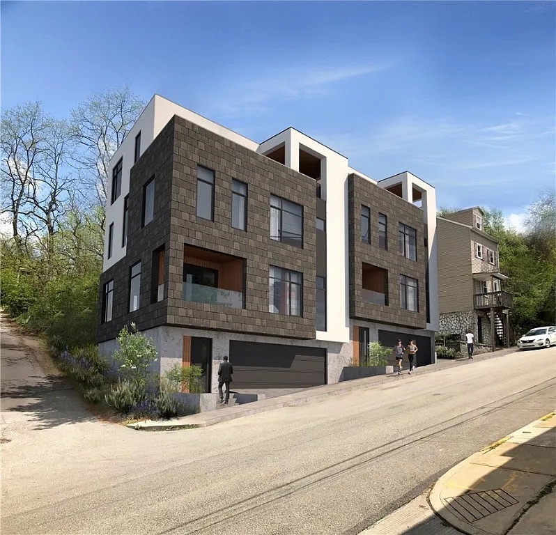 Architectural rendering of The Pinnacle townhomes at 513 and 519 54th Street, Lawrenceville